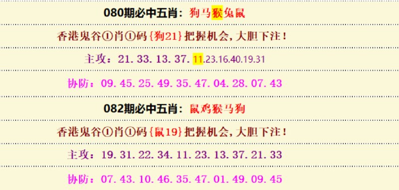 必中五肖