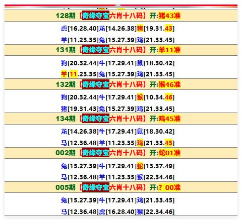 奇缘夺宝六肖18码