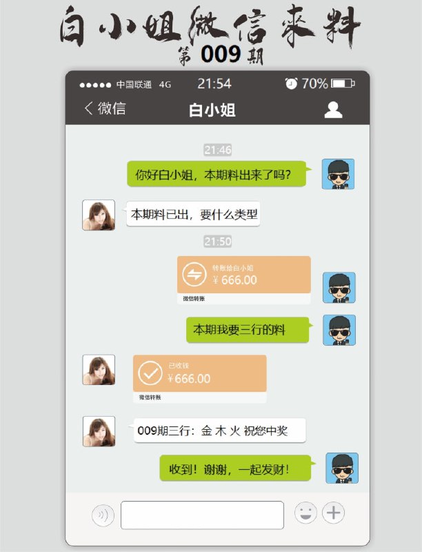 白小姐微信来料