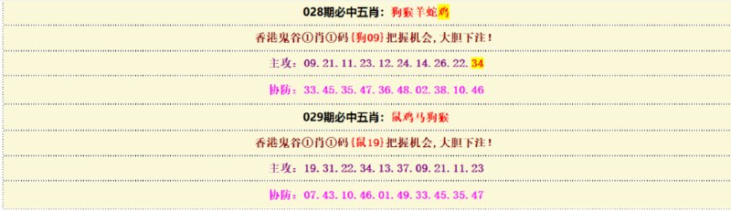 必中五肖