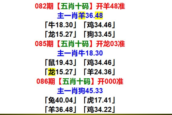 五肖十码