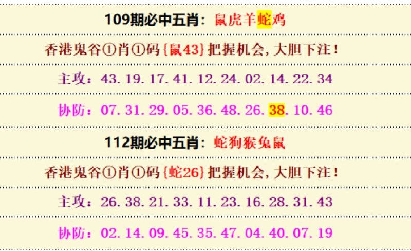 必中五肖