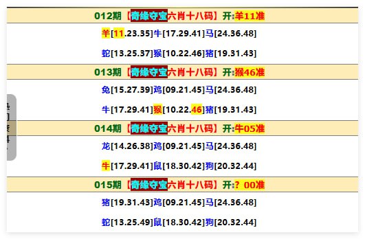 奇缘夺宝六肖18码